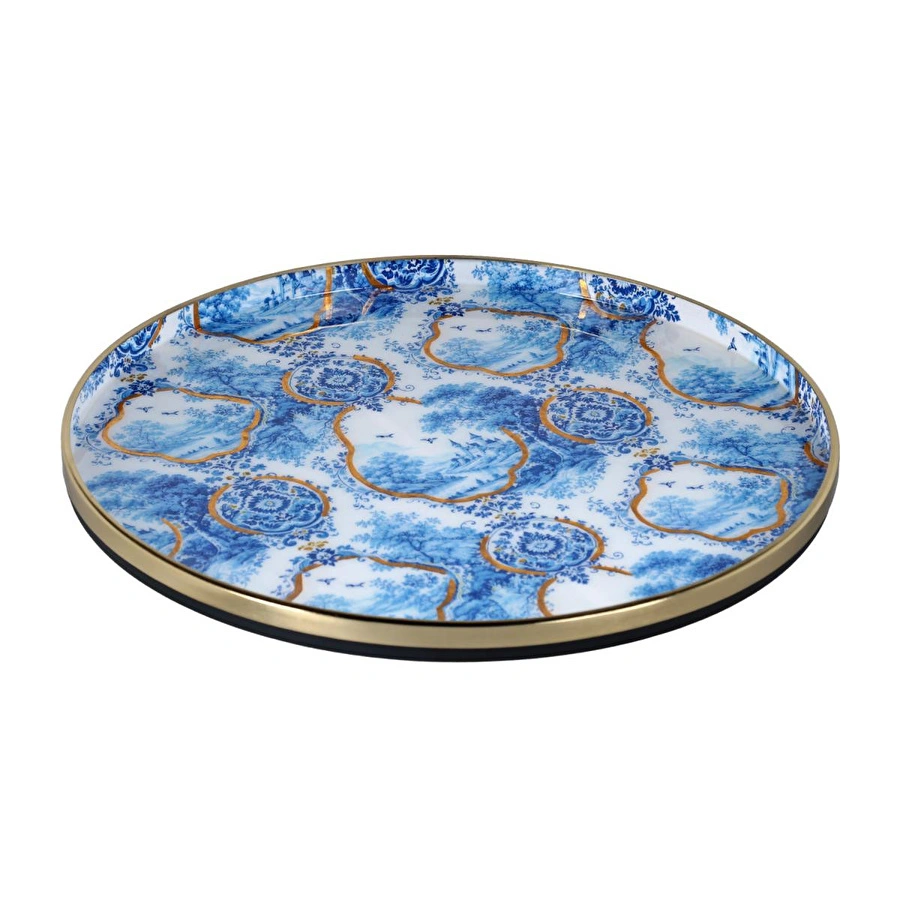 Lucky Art Blue Heritage Dekoratif Tepsi 41cm