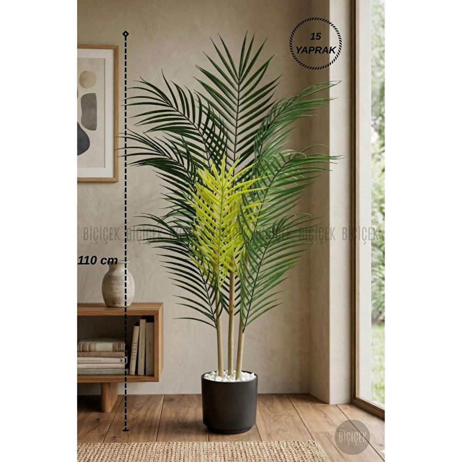 Biçiçek 110 Cm 3 Gövdeli Yapay Areka Ağacı