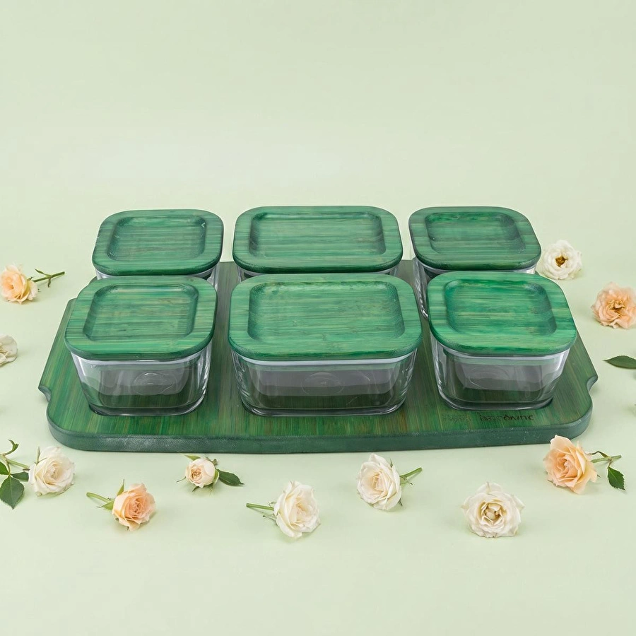 Bambum Enzo 13 Parça Cam Kahvaltılık Yeşil