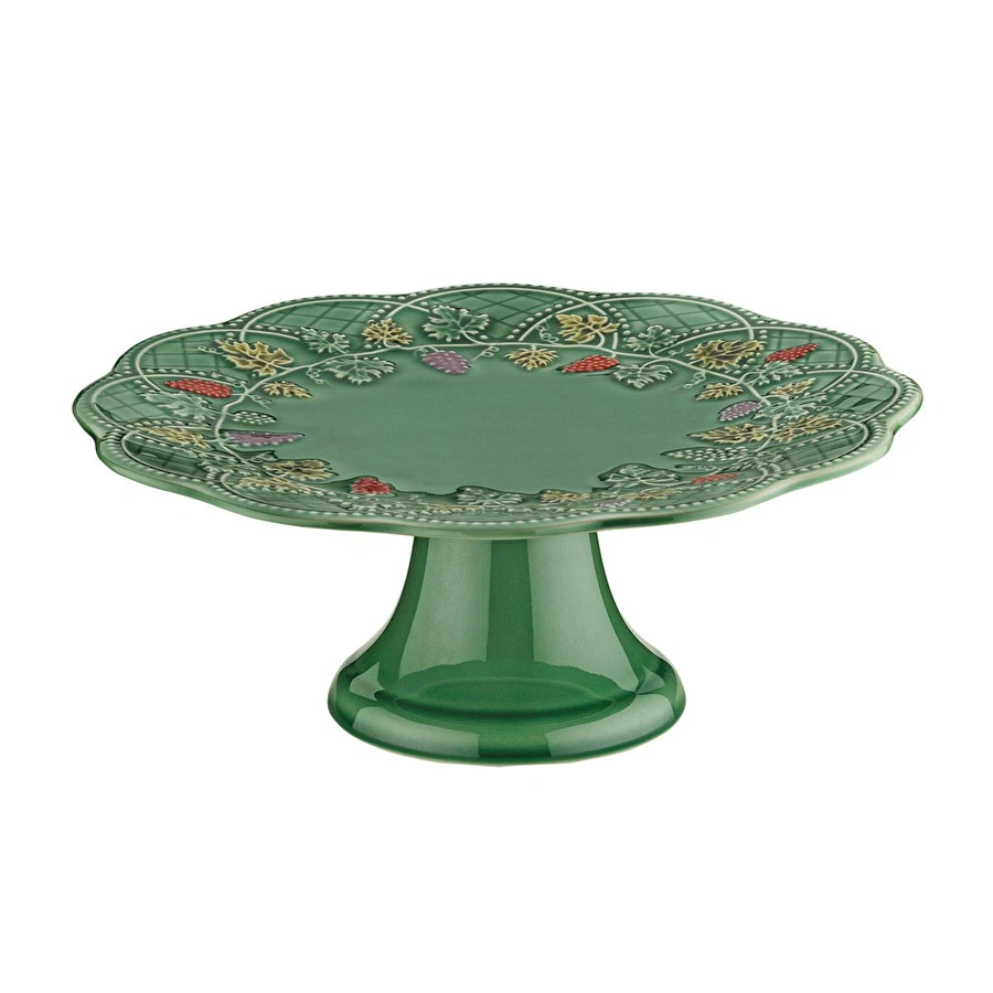 Lucky Art Vinea Seramik 27 Cm Yeşil Ayaklı Kek Standı