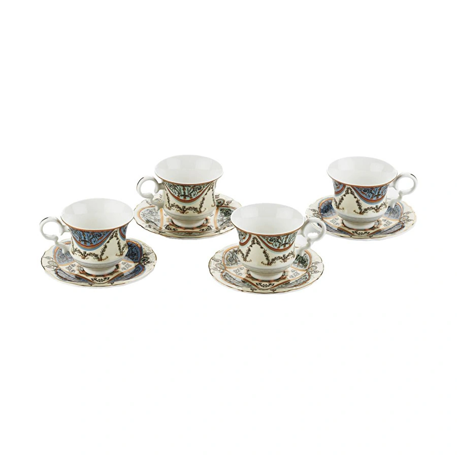 Lucky Art Rosea Bone 4’lü Klasik Fincan Seti 120 Ml