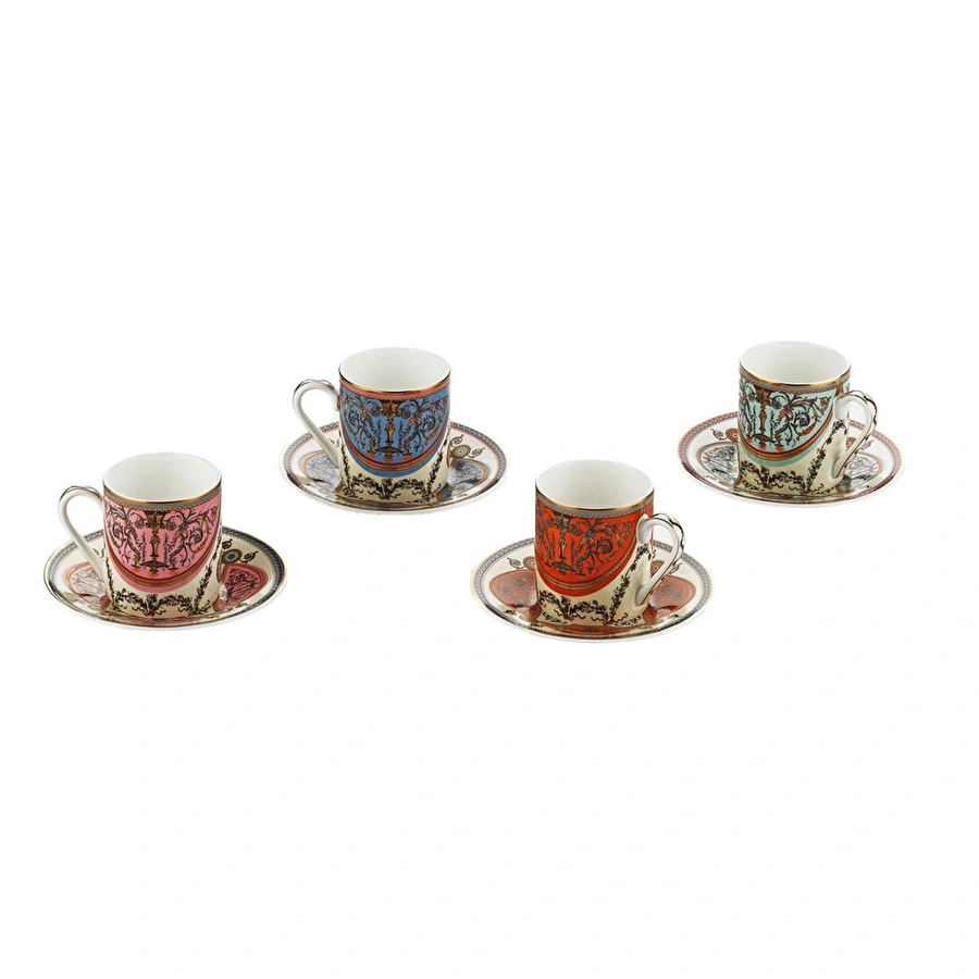 Lucky Art Rosea Bone 4’lü Kahve Fincanı Seti 100 Ml