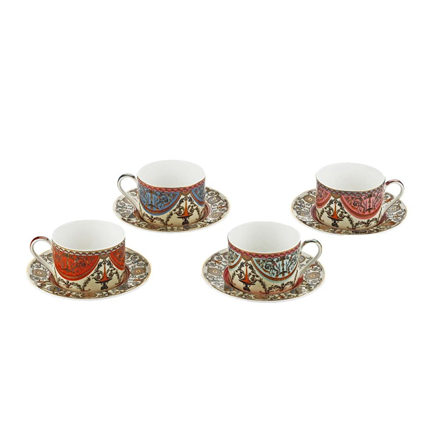 Lucky Art Rosea Bone 4’lü Çay Fincanı Seti 180 Ml