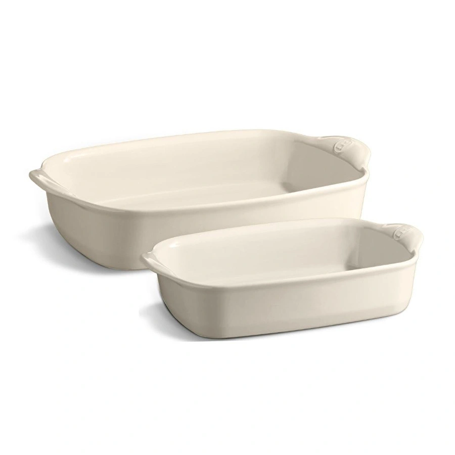 Emile Henry Fırın Kabı Dikdörtgen 2 Li Set Ekru/clay