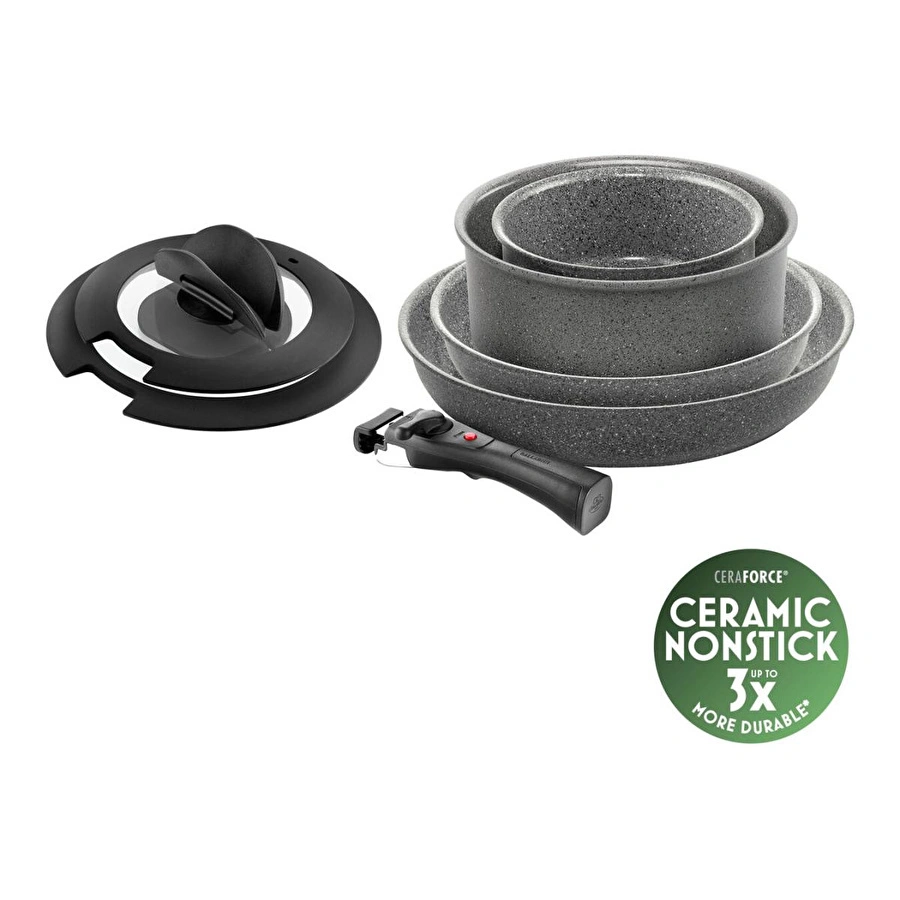 Ballarini Torre Kızartma Tavası Seti, 7-parça, Alüminyum, Ceramic Non-stick Coating