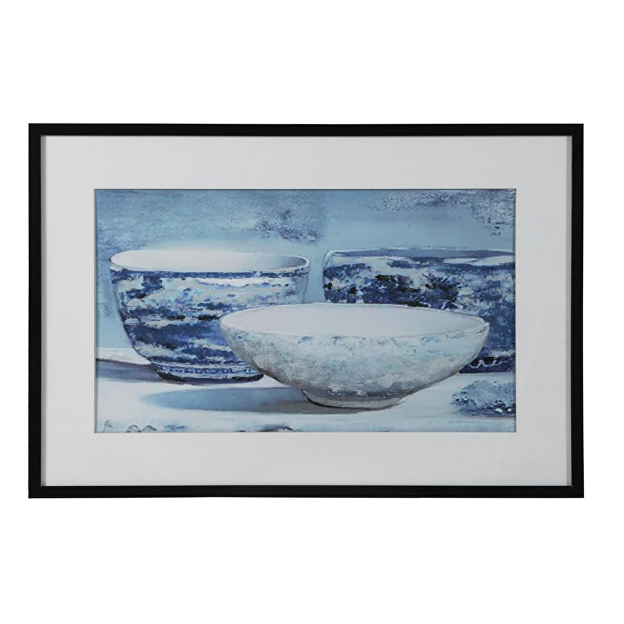 Mudo Home Blue Vessel Çerçeveli̇ Yağliboya Tablo 63x93 Cm