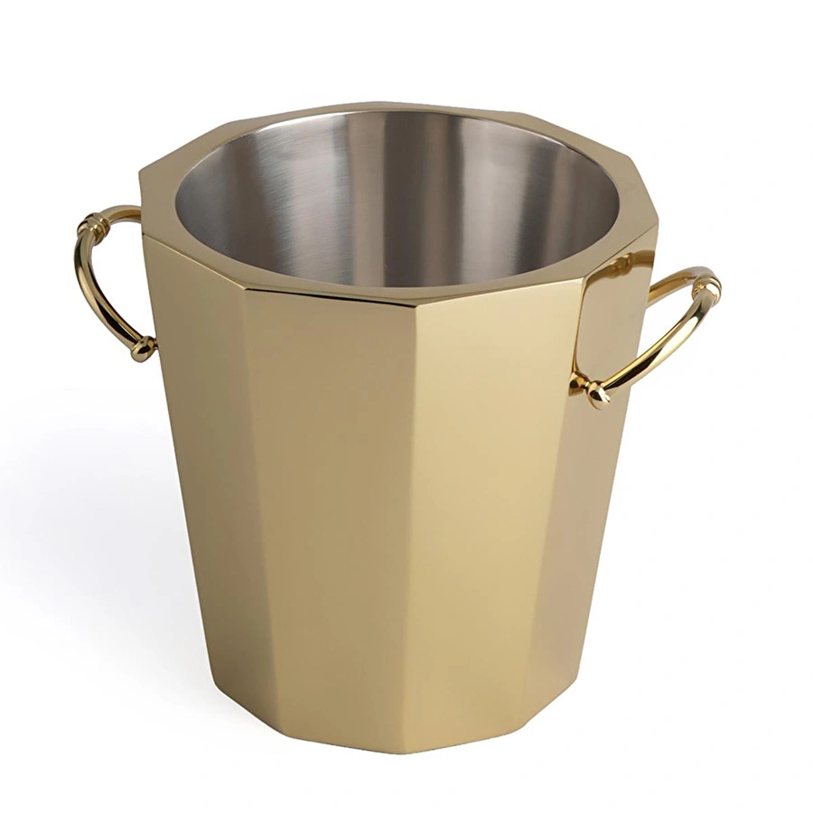 Lucky Art Gold Paslanmaz Çelik Dekoratif Buz Kovası 24 Cm