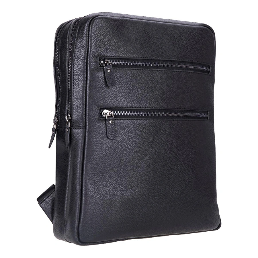 Bloominbag Atelier Onyx Black Hakiki Deri Laptop Sırt Çantası – 16” Uyumlu