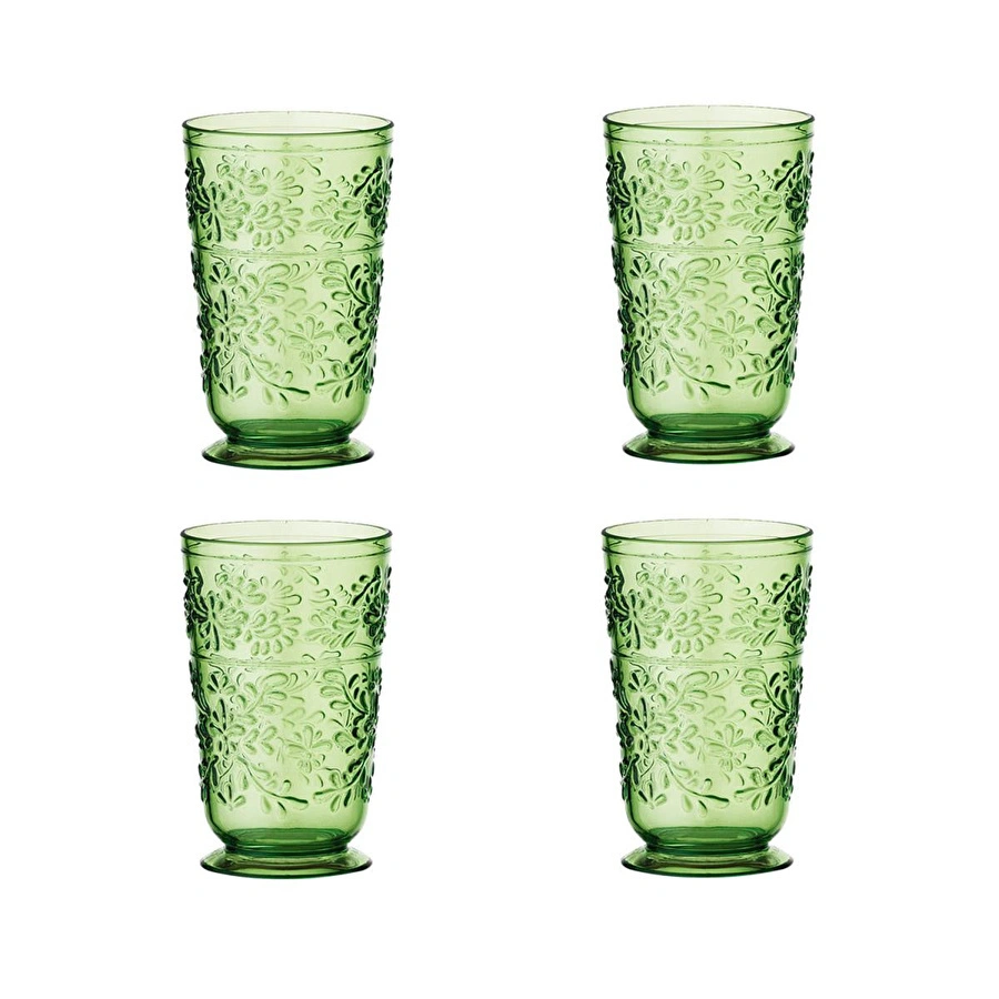 Lucky Art Laurus Akrilik Yeşil 4’lü Bardak Seti 450ml