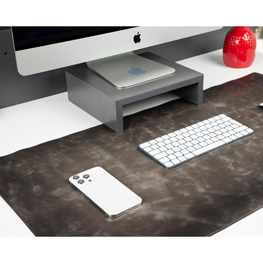 Bloominbag Atelier 91 Ash Gray Leather Desk Mat - Large