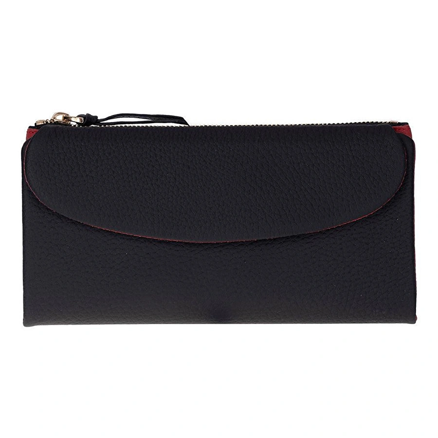 Bloominbag Élia Double Band Noir Black-red Large Deri Kadın Cüzdan & Clutch