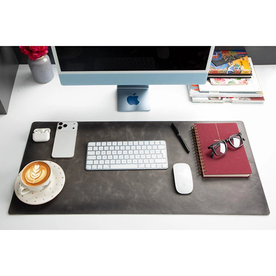 Bloominbag Atelier 91 Ash Gray Leather Desk Mat - Medium