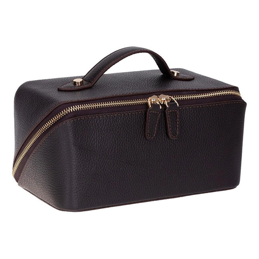 Bloominbag Ella Terra Espresso Brown Deri Seyahat Ve Makyaj Çantası