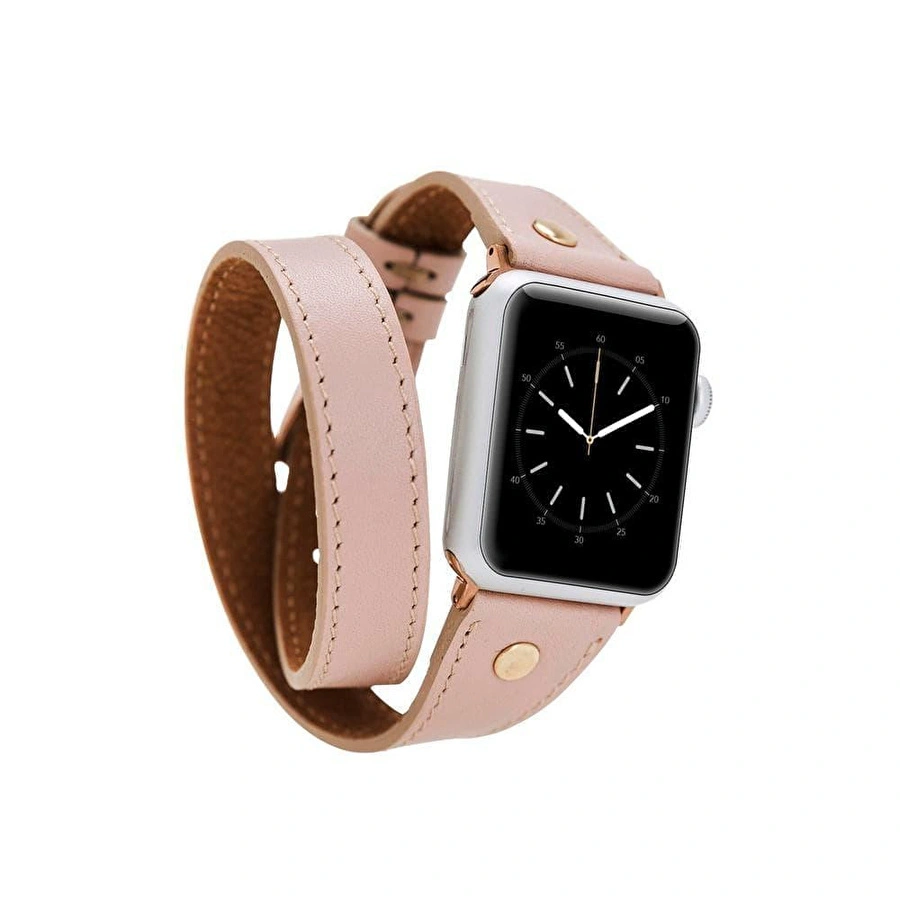 Bloominbag Alpine Double Tour Nude Bisque Hakiki Deri Apple Watch Kordonu - 44/45/46/49mm