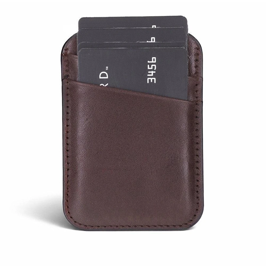 Bloominbag Linea Fit Cc Deep Espresso Leather Magsafe Card Holder