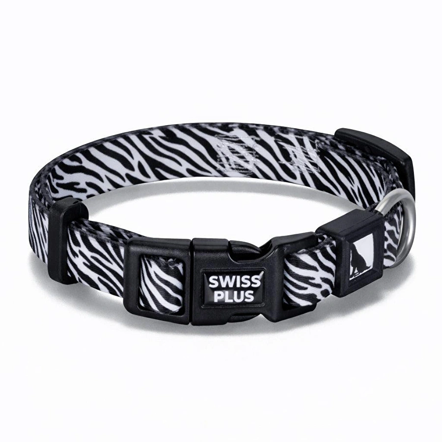 Bloominbag Swissplus Urban Paws Zebra Noir Recycled Köpek Tasması - 20 Mm