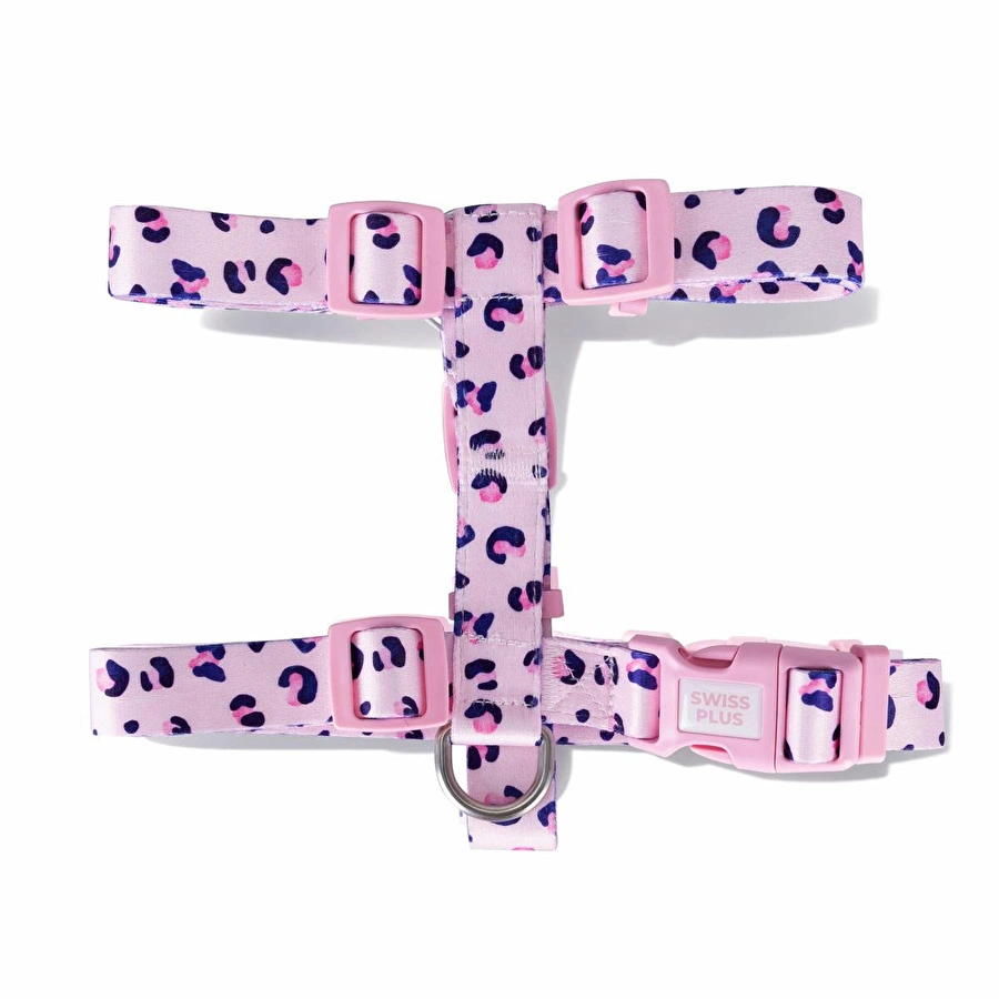 Bloominbag Swissplus Urban Paws Pink Leo Geri Dönüştürülmüş H-tipi Köpek Göğüs Tasması-m
