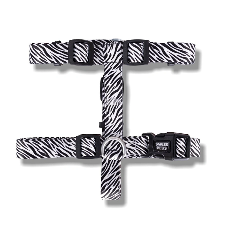 Bloominbag Swissplus Urban Paws Zebra Black Geri Dönüştürülmüş H-tipi Köpek Göğüs Tasması-s