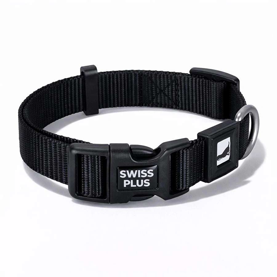 Bloominbag Swissplus Urban Paws Köpek Tasması – Noir Black | Ayarlanabilir, Dayanıklı, Hafif-15mm