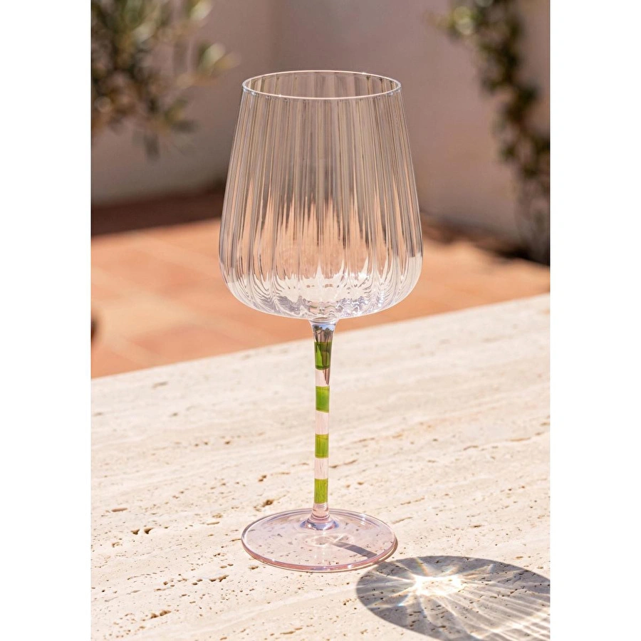 The Mia Şarap Kadehi Pembe Yeşil 600 Ml