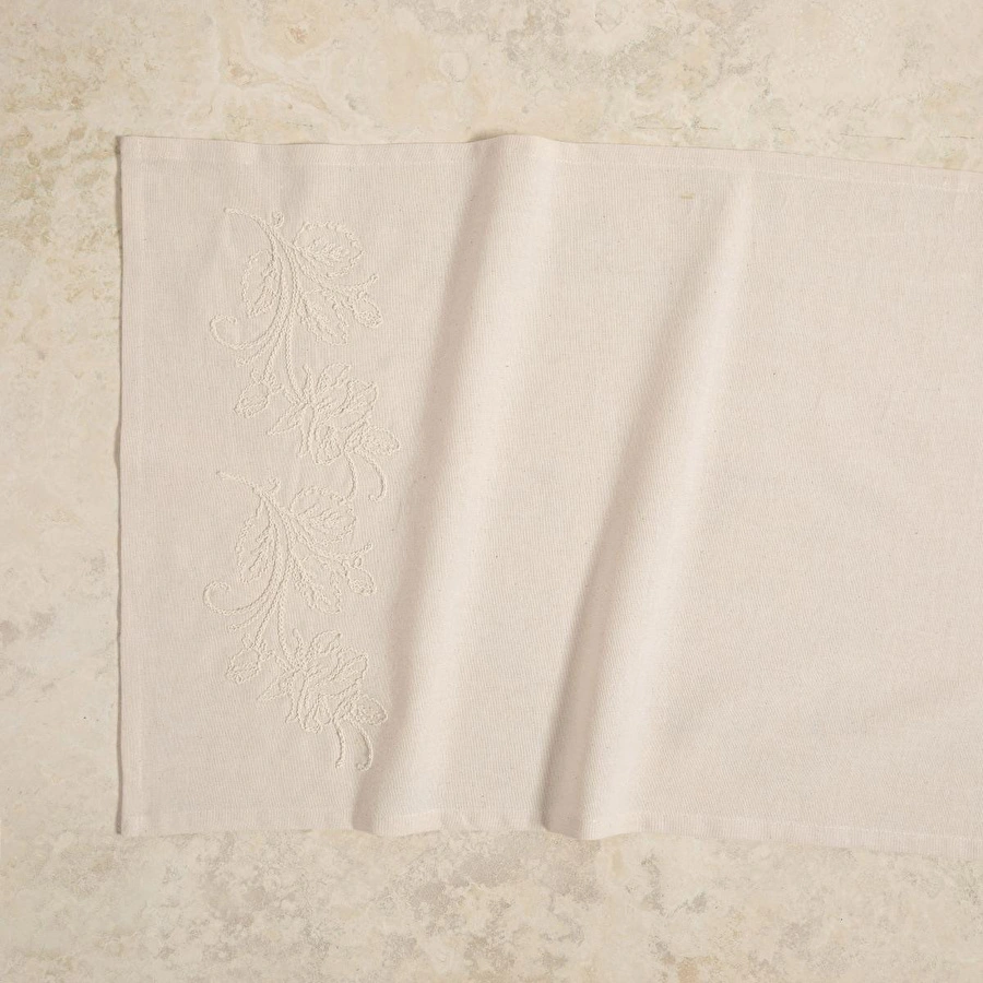 Mudo Home Lily İşlemeli̇ Runner Ekru 50x130