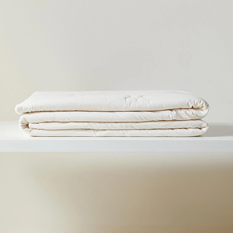 Ocean Home Textile %100 Pamuk Penye Ekru Yıldız Nakışlı Çocuk Tek Kişilik Çok Amaçlı Örtü 155 X 215 Cm