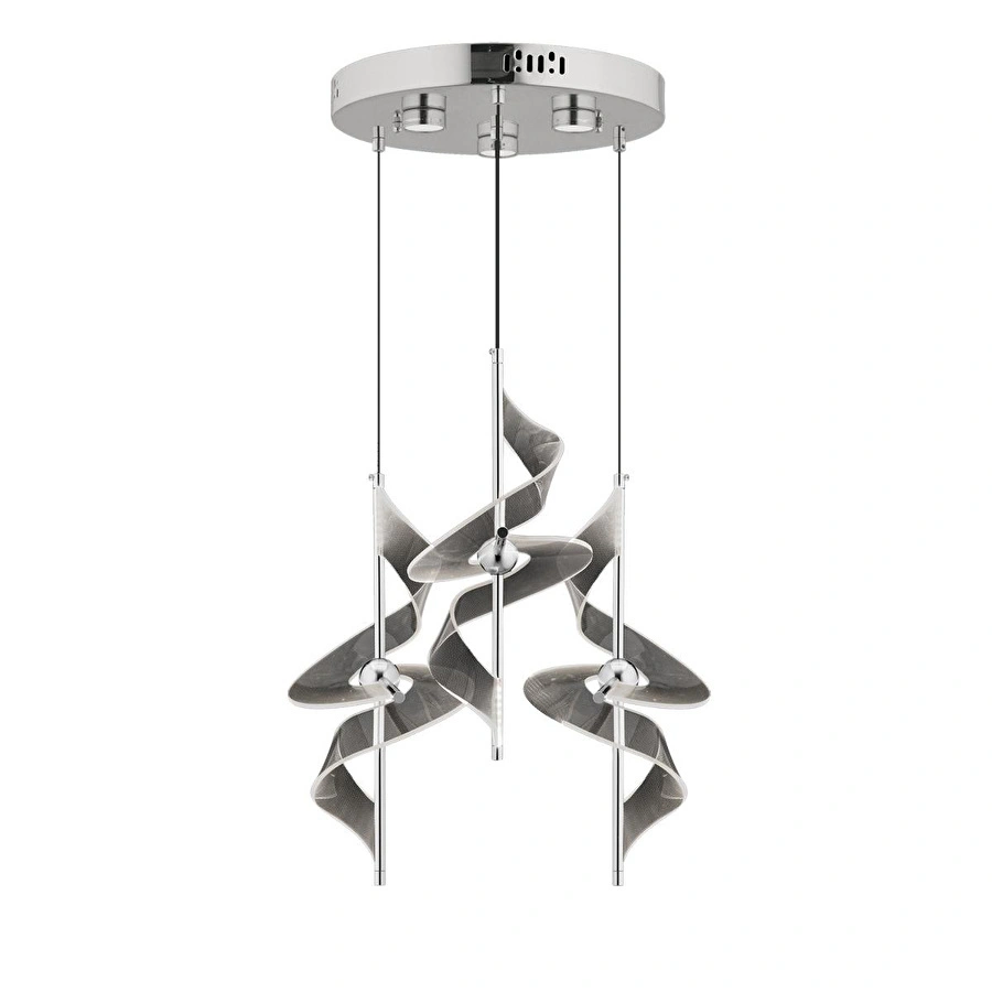 Apliqa Loretta Krom 3lü 36 Watt Yuvarlak Led Avi̇ze