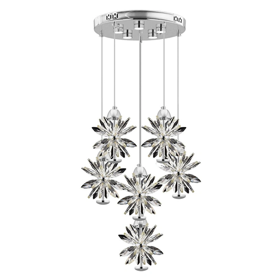 Apliqa Menekşe Krom 6li 90 Watt Yuvarlak Led Avi̇ze