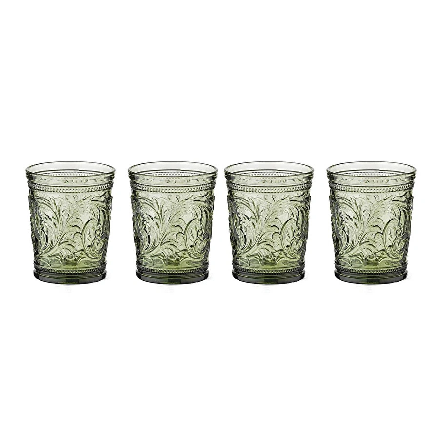 Lucky Art Violette 4’lü Yeşil Cam Su Bardak Seti 300 Ml
