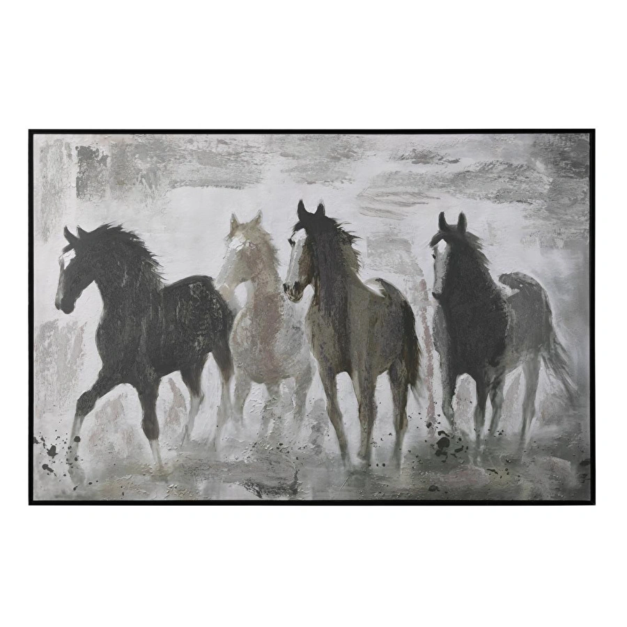 Mudo Home Stallions Çerçeveli̇ Yağliboya Tablo 100x150 Cm