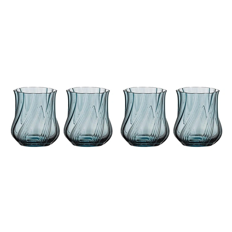 Lucky Art Luzia 4’lü Cam Mavi Su Bardağı Seti 350 Ml