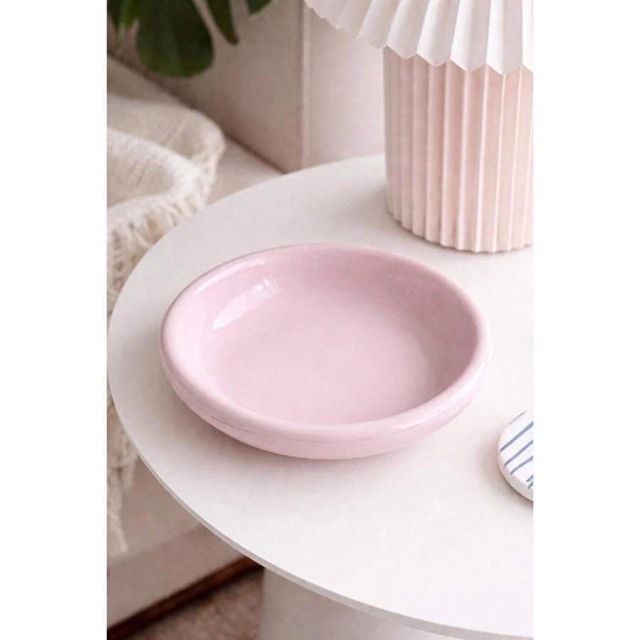 Beige & Stone Pembe Donut Seramik Yemek Tabağı – 21,5 Cm