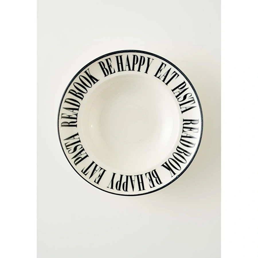 Bella Maison Book Lovers Makarna Tabağı Siyah (28 Cm) Siyah
