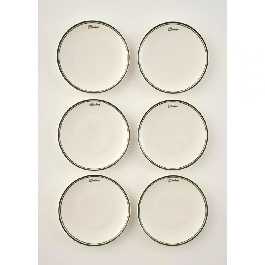 Bella Maison Bonheur Porselen 6'lı Pasta Tabağı Seti Yeşil (21 Cm)