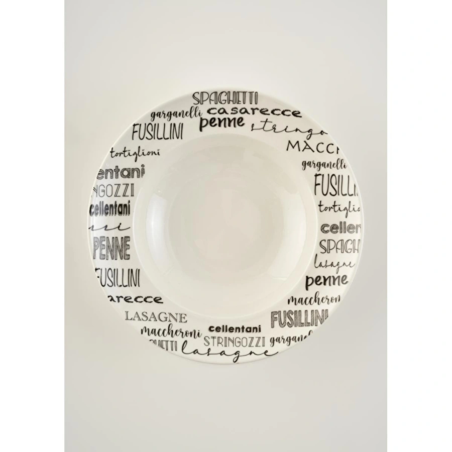 Bella Maison Alfredo Porselen Makarna Tabağı Siyah (28 Cm) Siyah