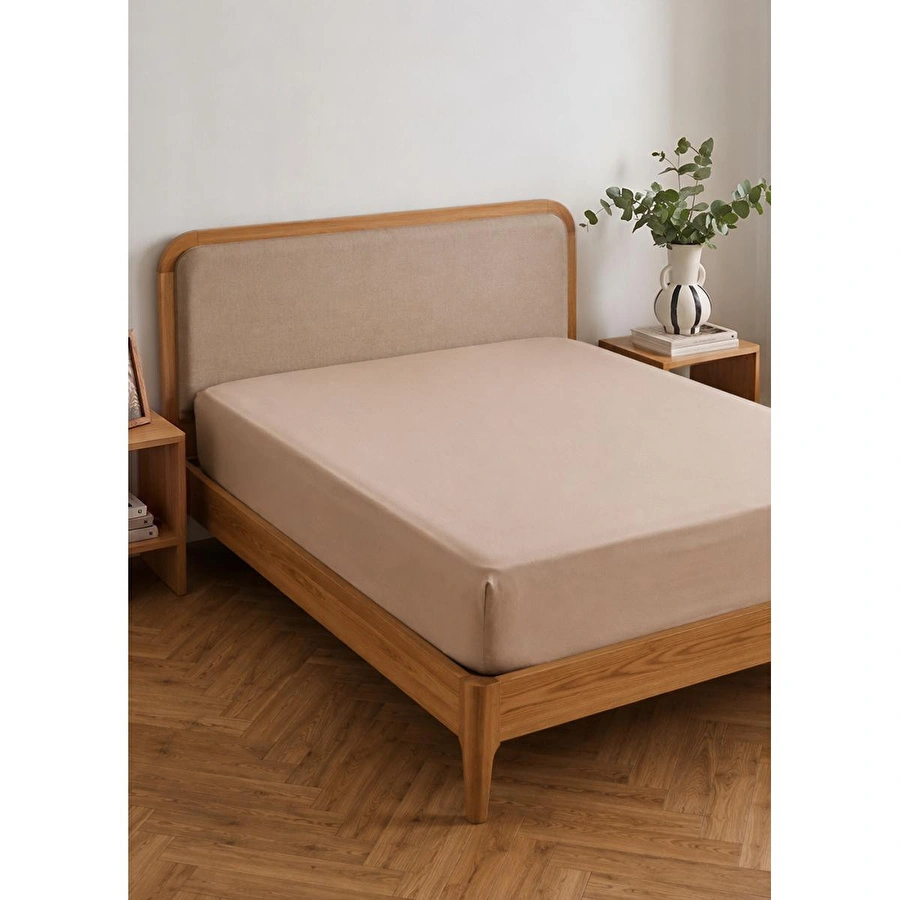 Bella Maison Supreme Çift Kişilik Lastikli Çarşaf Vizon (160x200x35 Cm) Vizon