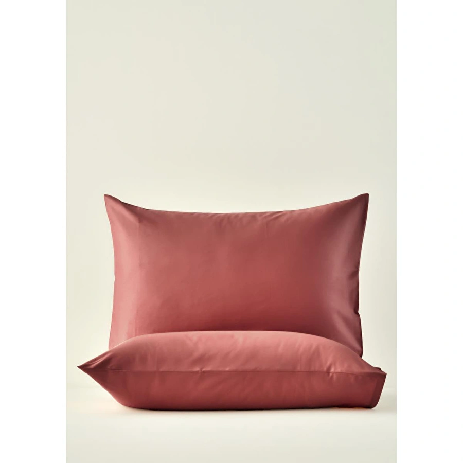 Bella Maison %100 Pamuk Saten Supreme 2'li Yastık Kılıfı Bordo (50x70 Cm) Bordo