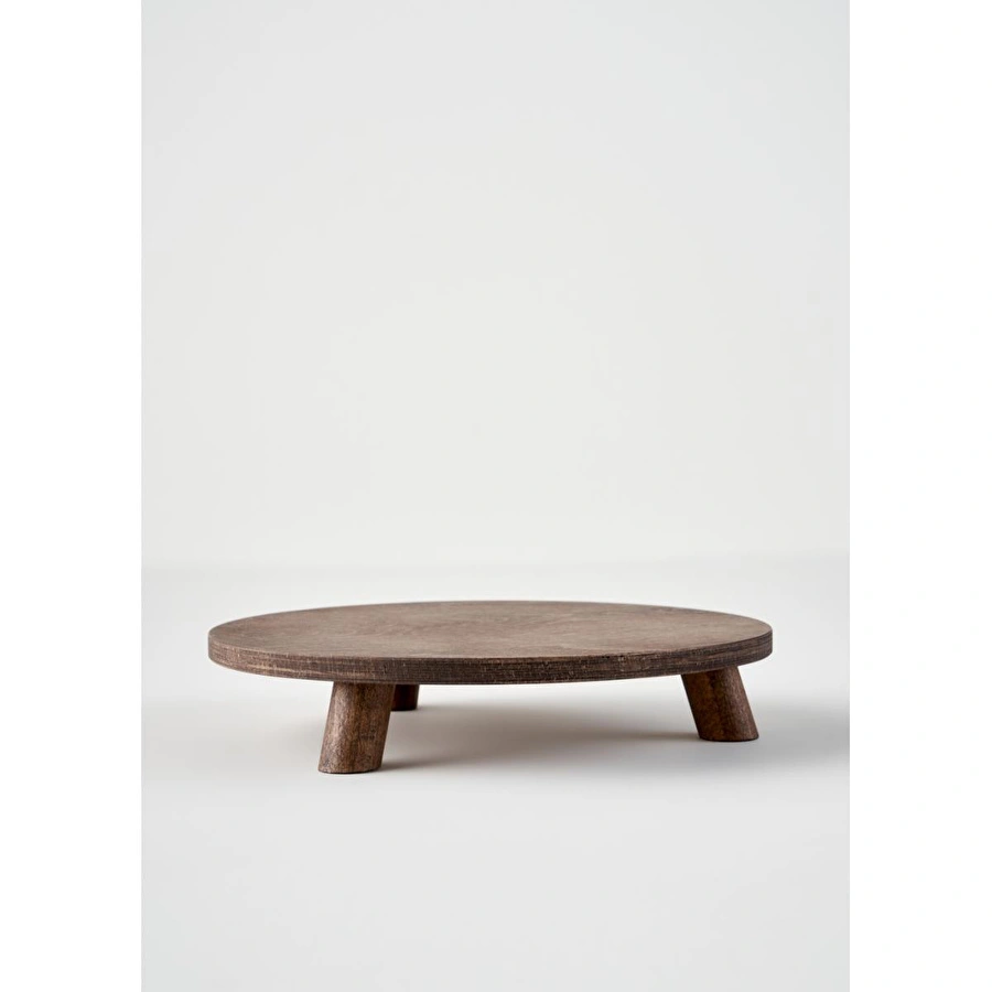 Bella Maison Aris Ayaklı Sunum Tabağı Naturel (29 Cm) Naturel