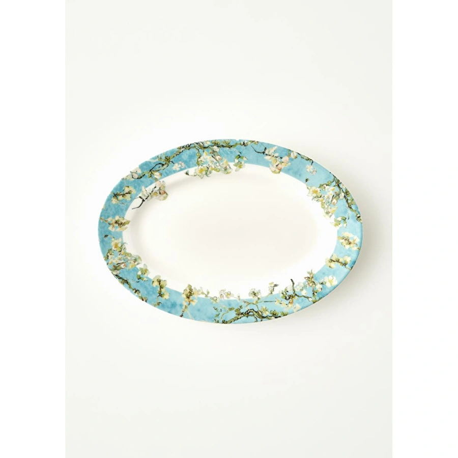 Bella Maison Van Gogh Almond Blossom Porselen Sunum Tabağı Turkuaz (25 Cm) Mavi
