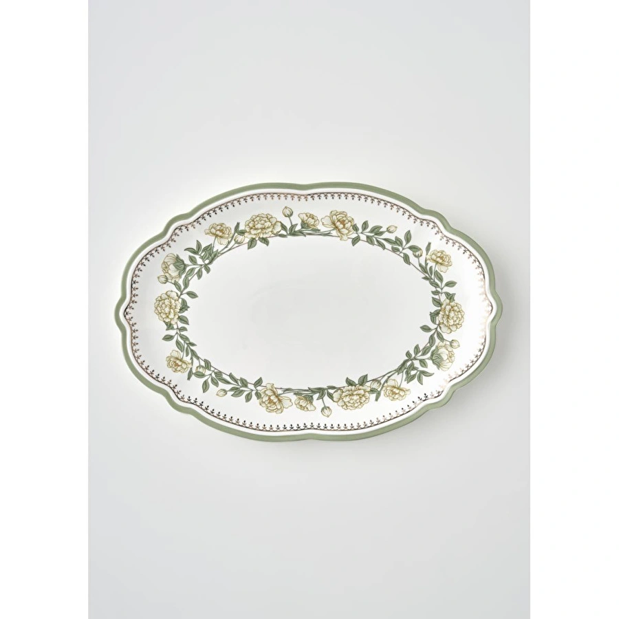 Bella Maison Rebecca New Bone Sunum Tabağı (40x26 Cm) Çok Renkli