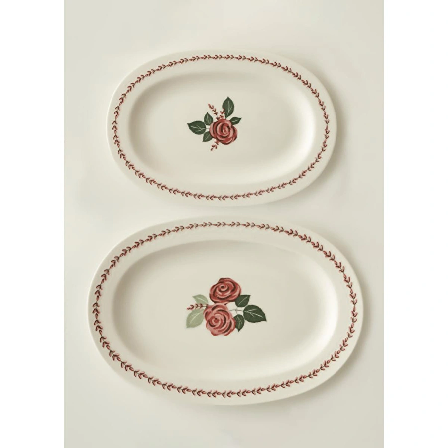 Bella Maison Rose Porselen Sunum Tabağı 2'li
