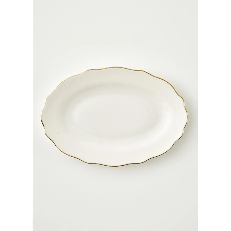 Bella Maison Victoria Porselen Sunum Tabağı Gold (30 Cm) Gold