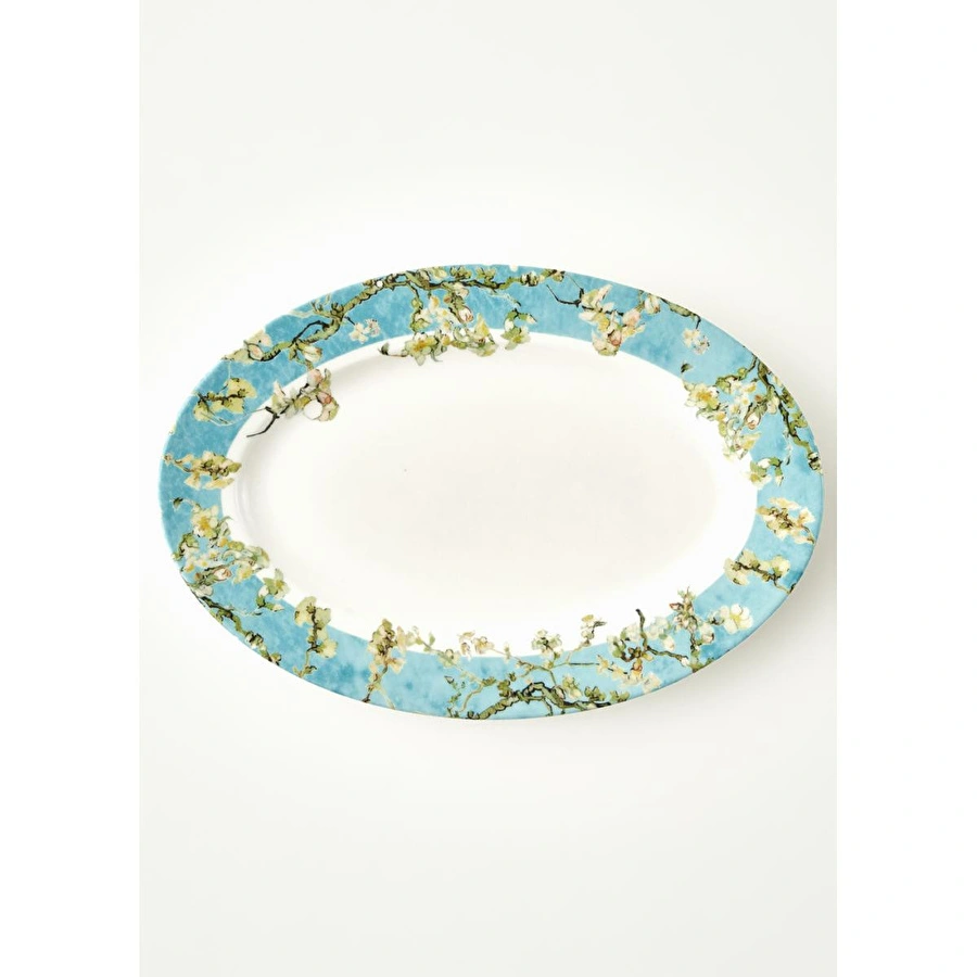 Bella Maison Van Gogh Almond Blossom Porselen Sunum Tabağı Turkuaz (30 Cm) Mavi