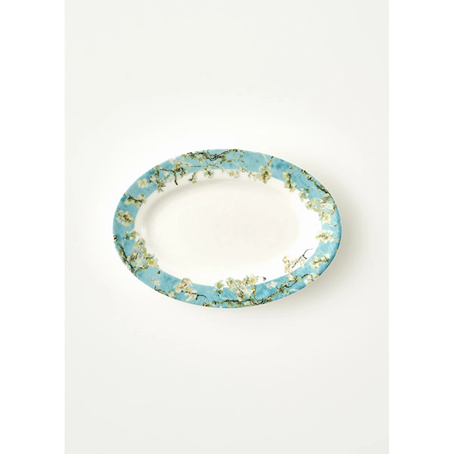 Bella Maison Van Gogh Almond Blossom Porselen Sunum Tabağı Turkuaz (20 Cm) Mavi