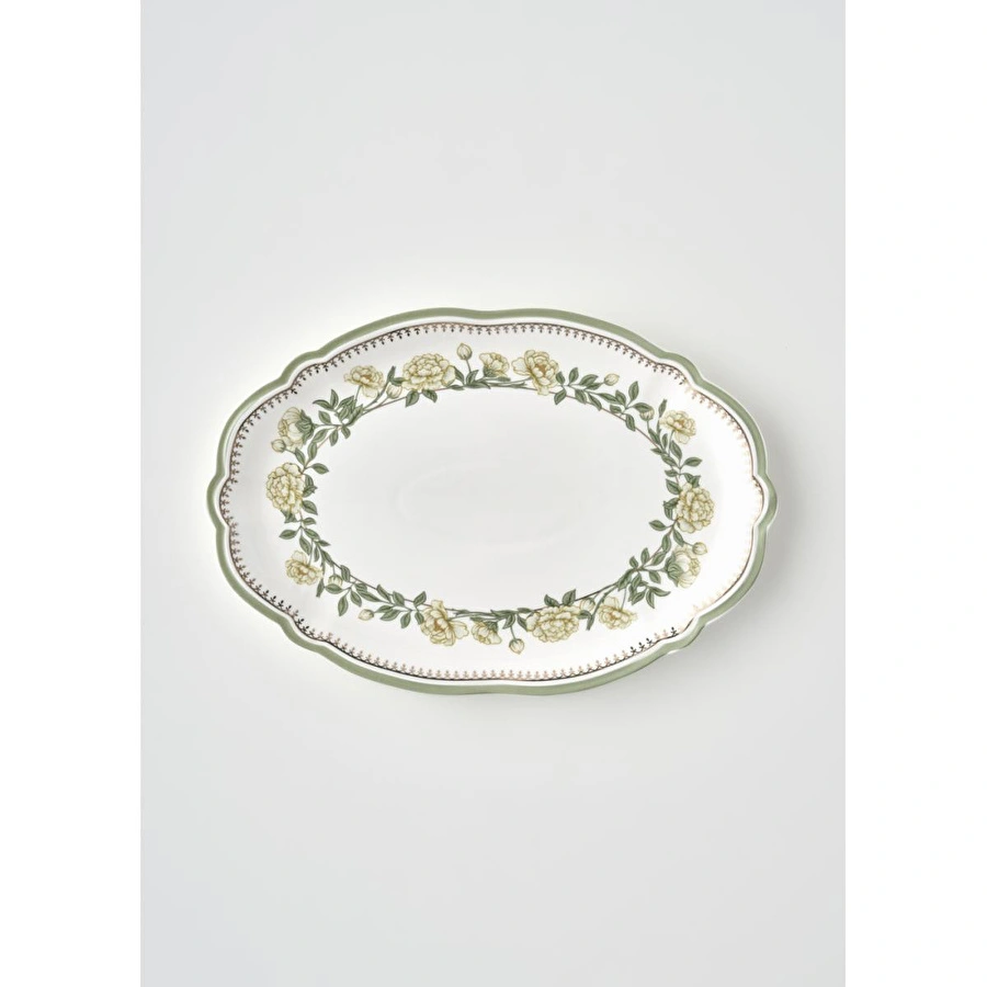 Bella Maison Rebecca New Bone Sunum Tabağı (25x17 Cm) Çok Renkli