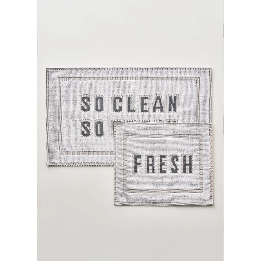 Bella Maison Clean Fresh Paspas Takımı Beyaz (60x100 - 50x60 Cm) Beyaz