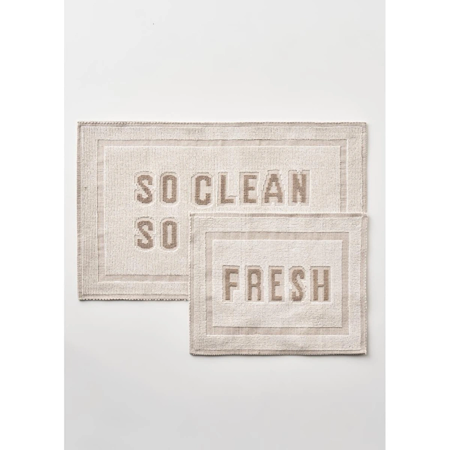 Bella Maison Clean Fresh Paspas Takımı Krem (60x100 - 50x60 Cm) Krem