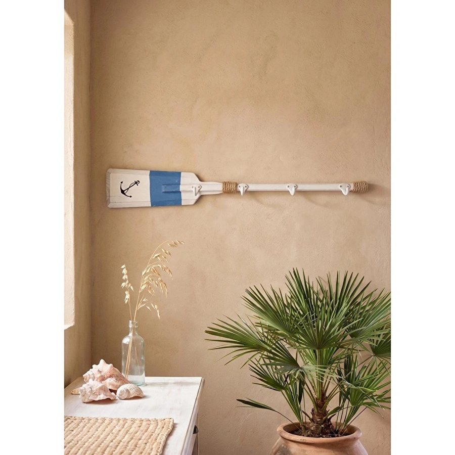 The Mia Retro Marin Stil Ahşap Duvar Askısı Kürek 80 Cm