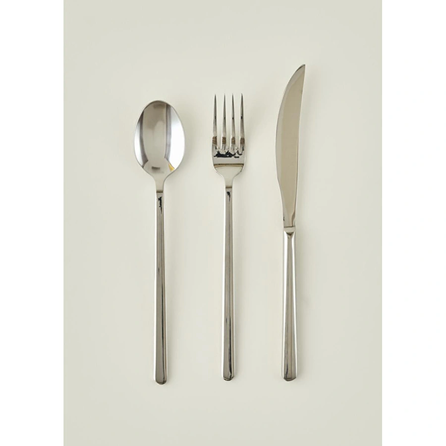 Bella Maison Milano 18 Parça Tatlı Çatal Kaşık Bıçak Seti Silver Silver
