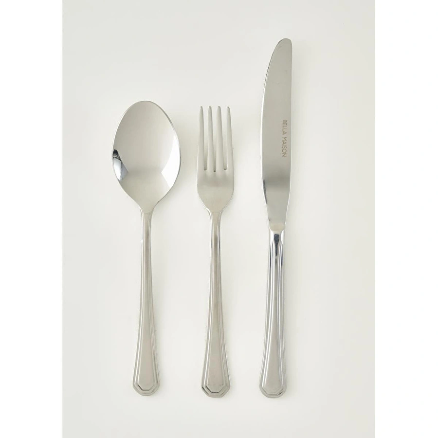 Bella Maison Venedik 18 Parça Yemek Çatal Kaşık Bıçak Seti Silver